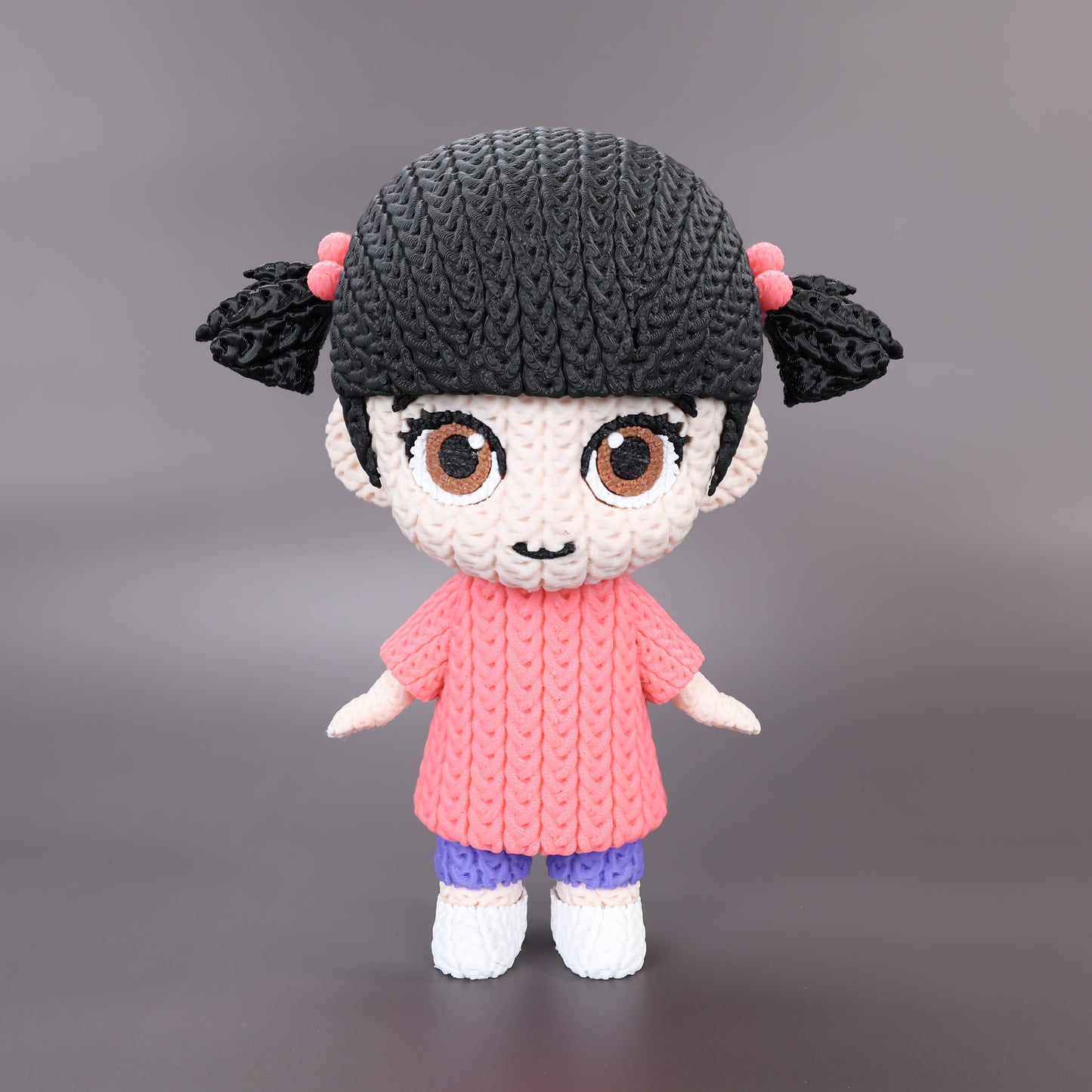 Pupazzo Boo effetto knitted – Figure decorativa stampata in 3D