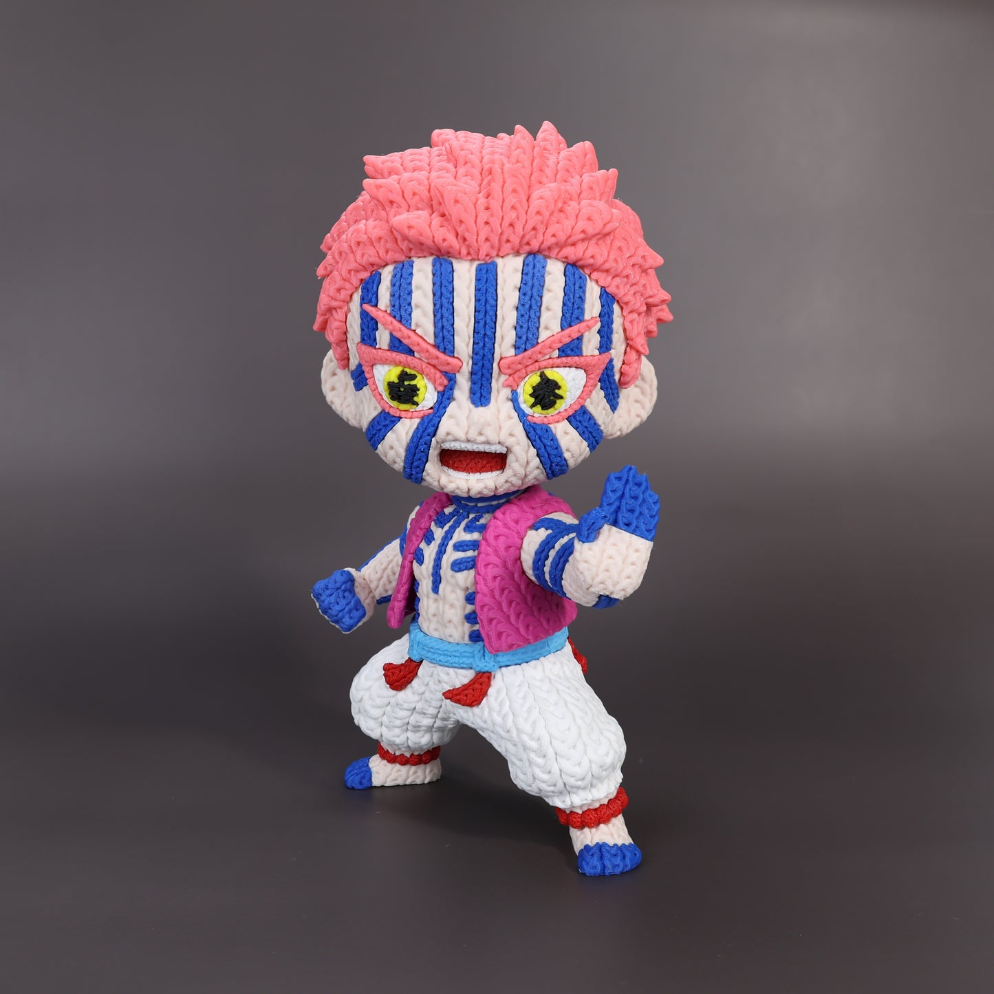 Pupazzo Akaza effetto knitted – Figure decorativa stampata in 3D