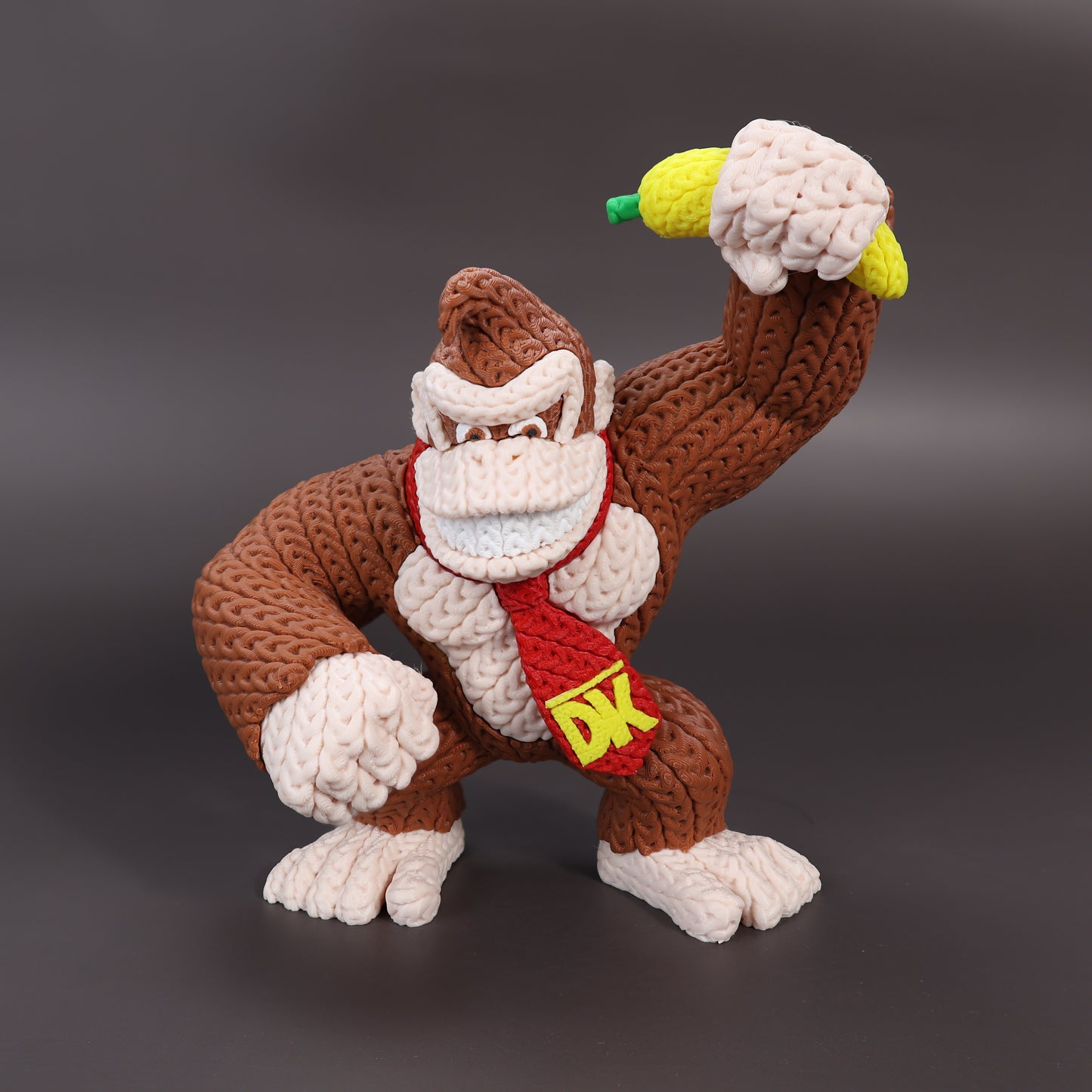 Pupazzo Donkey Kong effetto knitted – Figure decorativa stampata in 3D
