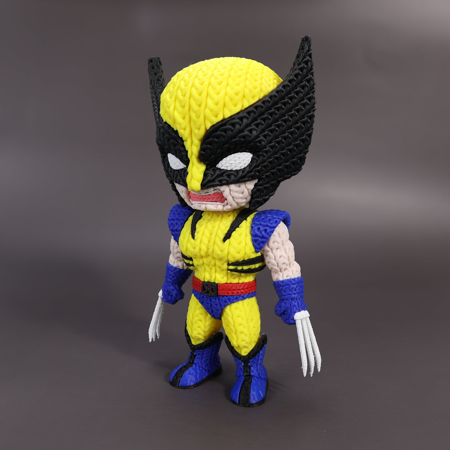 Pupazzo Wolverine effetto knitted – Figure decorativa stampata in 3D