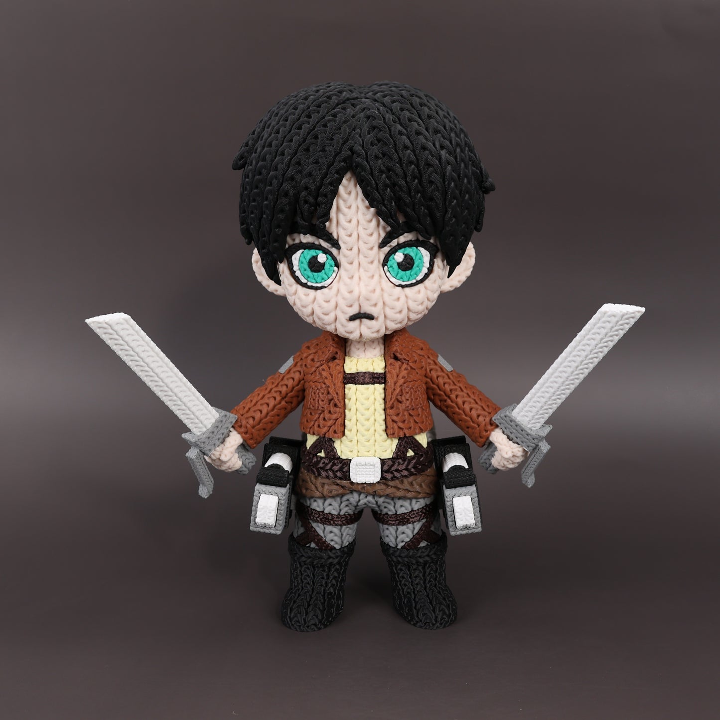 Pupazzo Eren Jaeger effetto knitted – Figure decorativa stampata in 3D