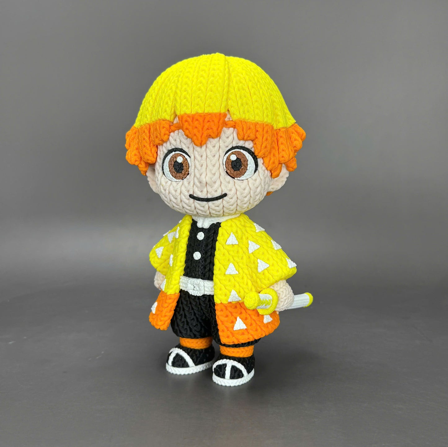 Pupazzo Zenitsu effetto knitted – Figure decorativa stampata in 3D