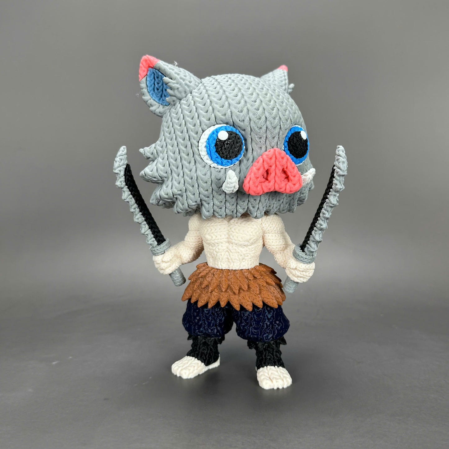Pupazzo Inosuke effetto knitted – Figure decorativa stampata in 3D