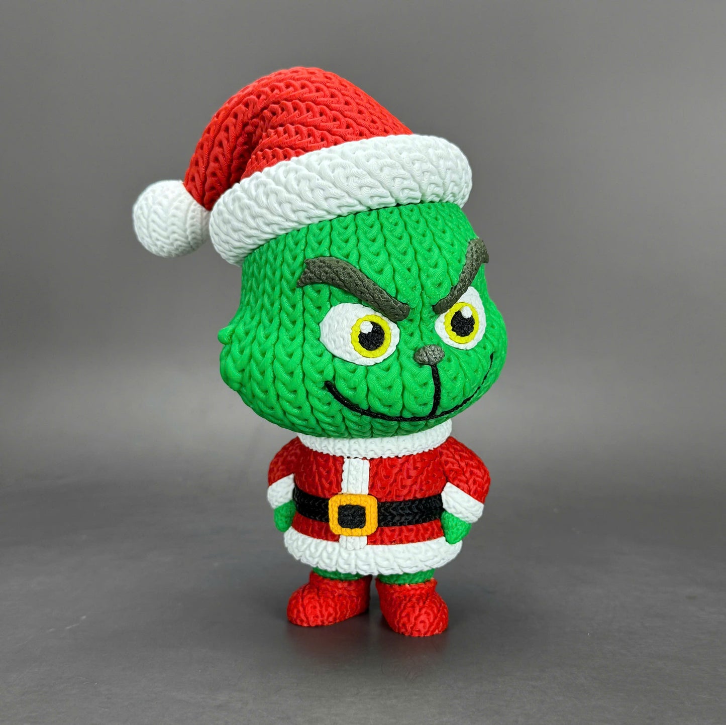 Pupazzo Grinch effetto knitted – Figure decorativa stampata in 3D