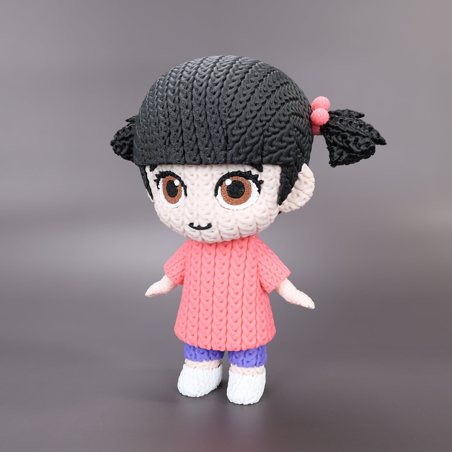 Pupazzo Boo effetto knitted – Figure decorativa stampata in 3D