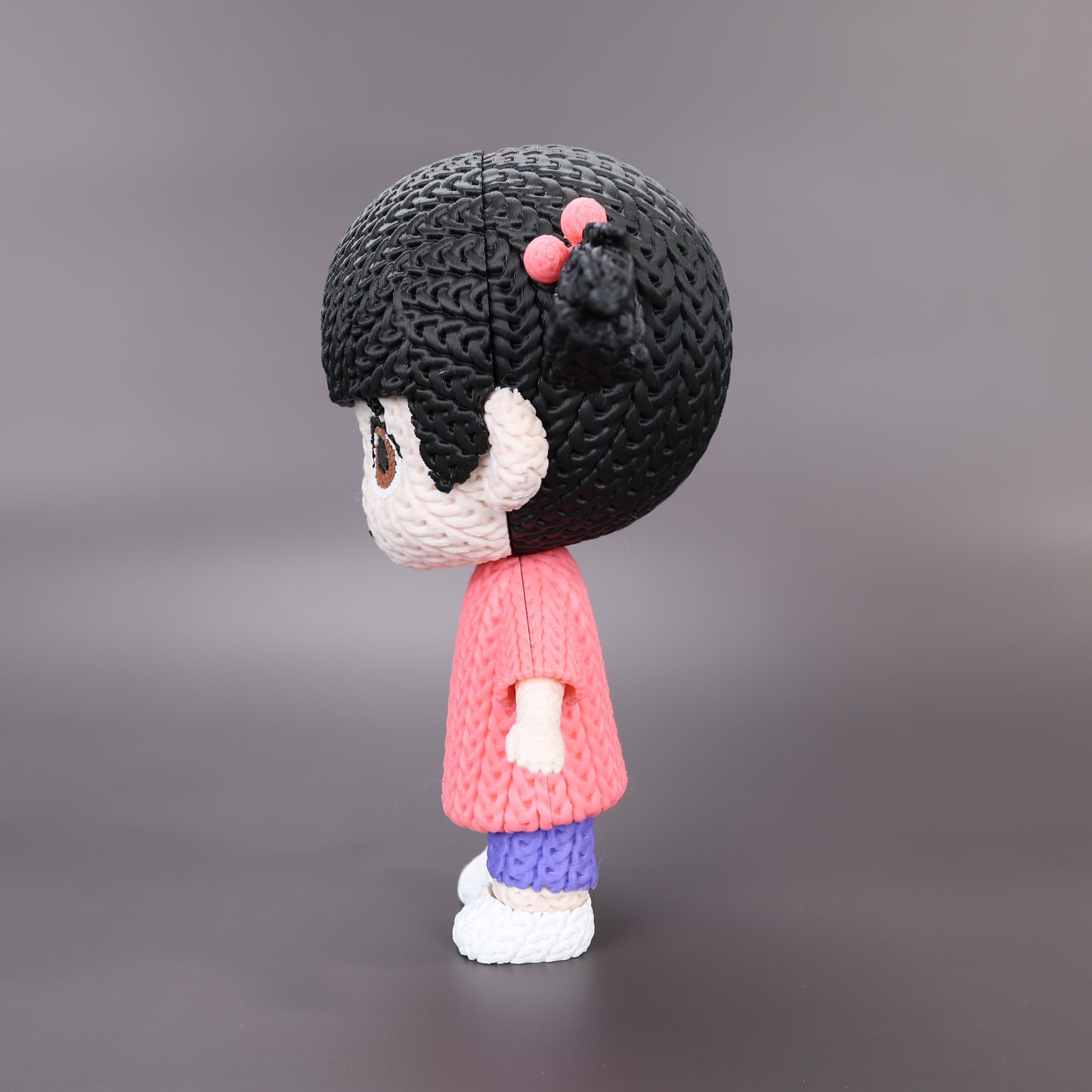 Pupazzo Boo effetto knitted – Figure decorativa stampata in 3D