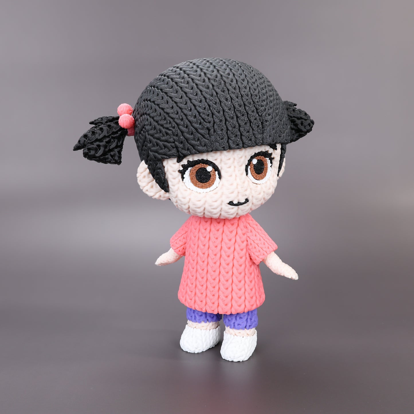 Pupazzo Boo effetto knitted – Figure decorativa stampata in 3D