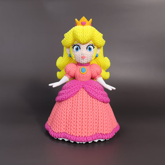 Pupazzo Principessa Peach effetto knitted – Figure decorativa stampata in 3D