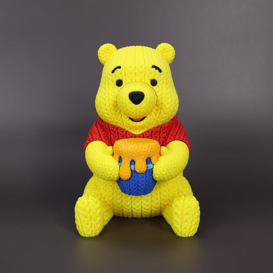 Pupazzo Winnie the Pooh effetto knitted – Figure decorativa stampata in 3D