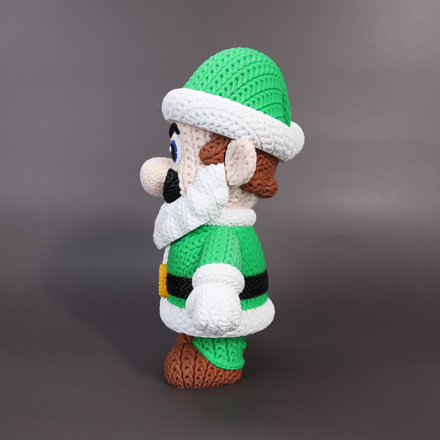 Pupazzo Luigi edizione Natale effetto knitted – Figure decorativa stampata in 3D