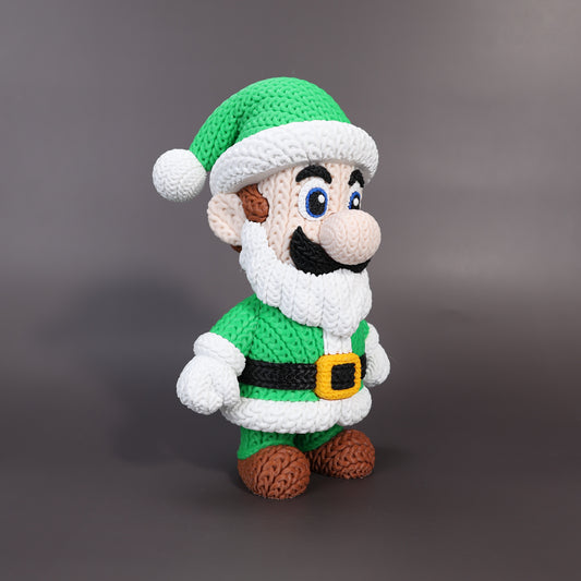 Pupazzo Luigi edizione Natale effetto knitted – Figure decorativa stampata in 3D