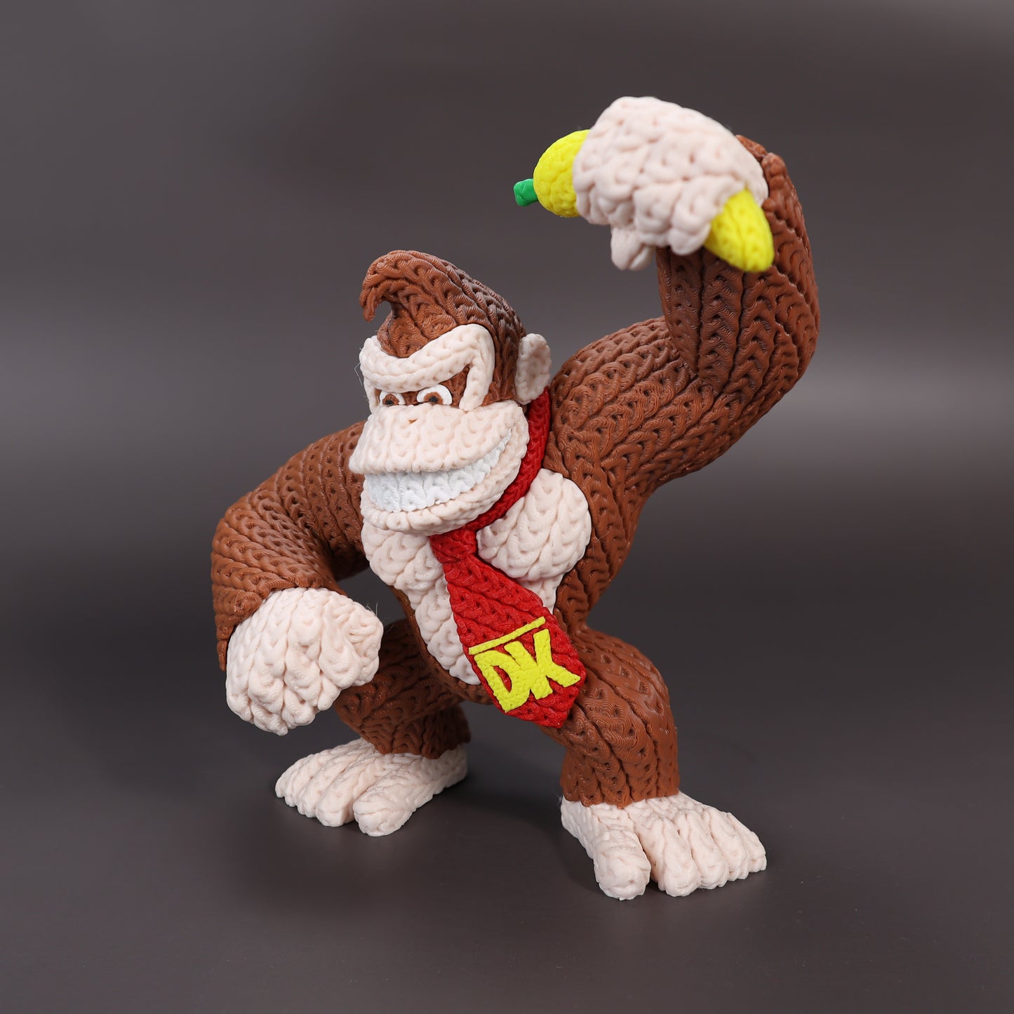 Pupazzo Donkey Kong effetto knitted – Figure decorativa stampata in 3D