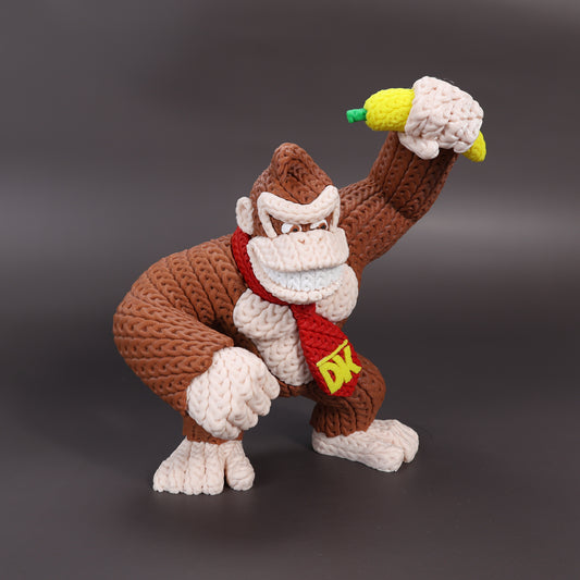 Pupazzo Donkey Kong effetto knitted – Figure decorativa stampata in 3D