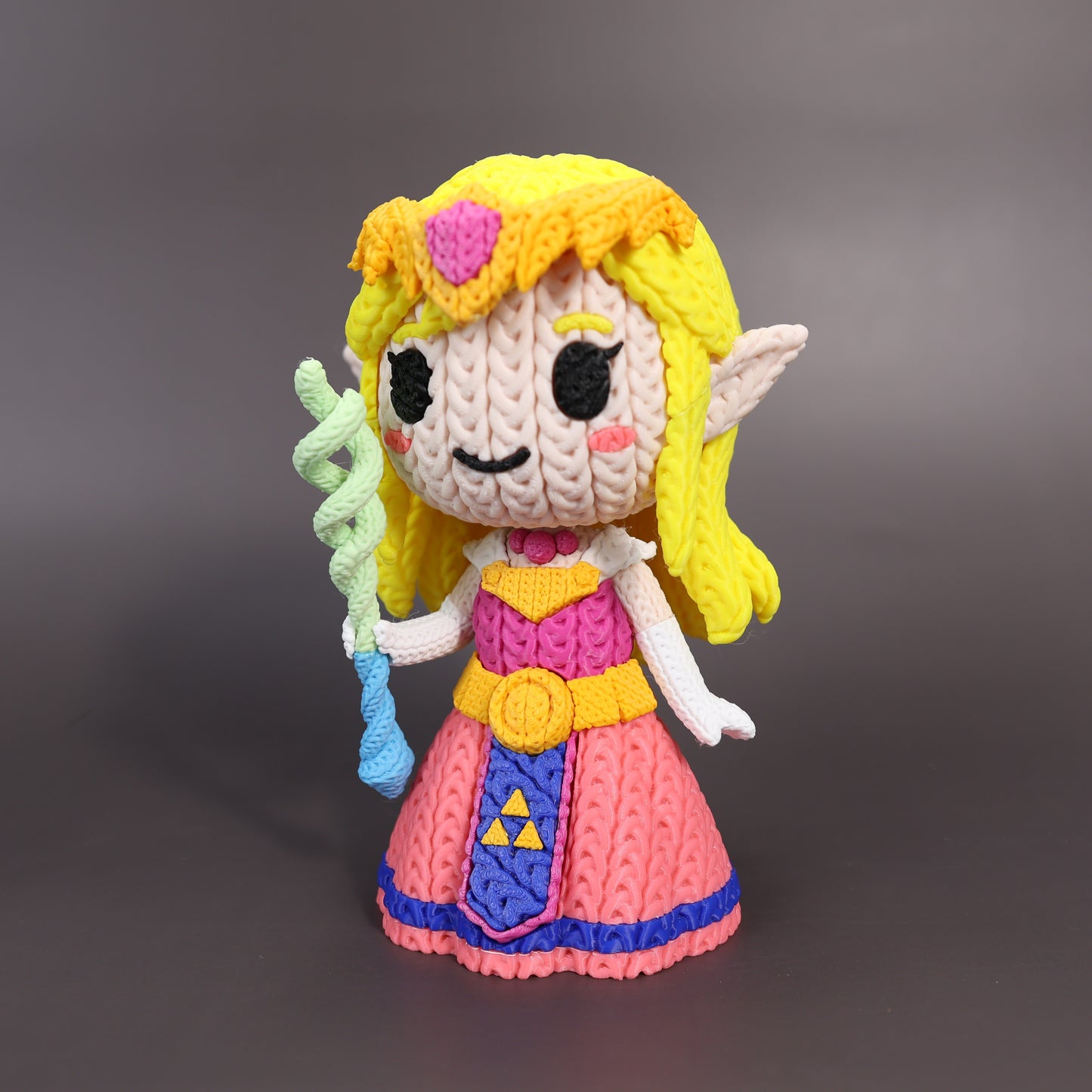 Pupazzo Principessa Zelda effetto knitted – Figure decorativa stampata in 3D