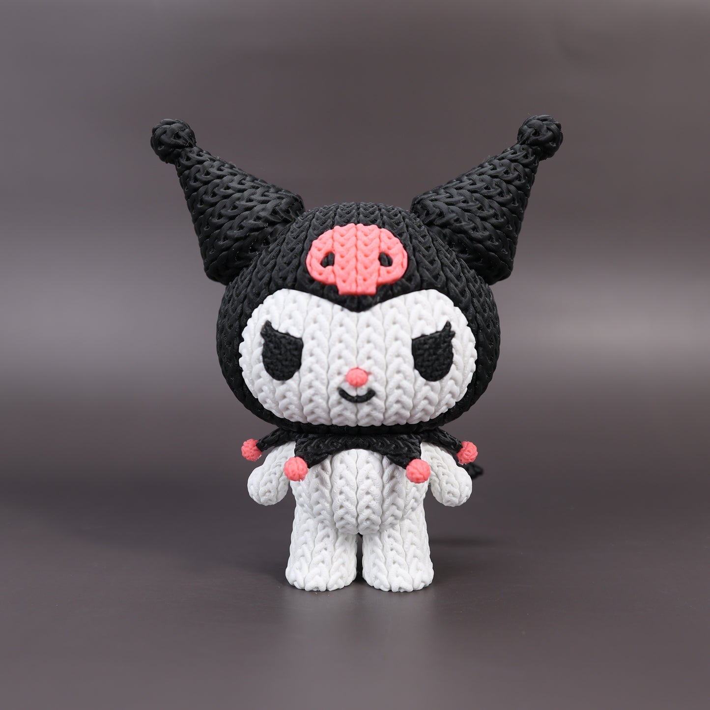 Pupazzo Kuromi effetto knitted – Figure decorativa stampata in 3D