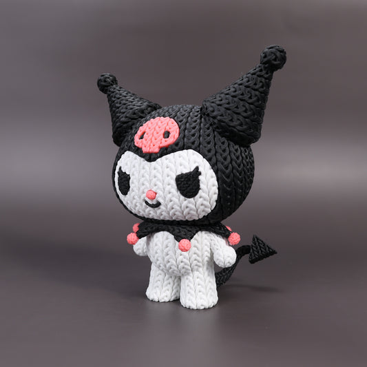 Pupazzo Kuromi effetto knitted – Figure decorativa stampata in 3D