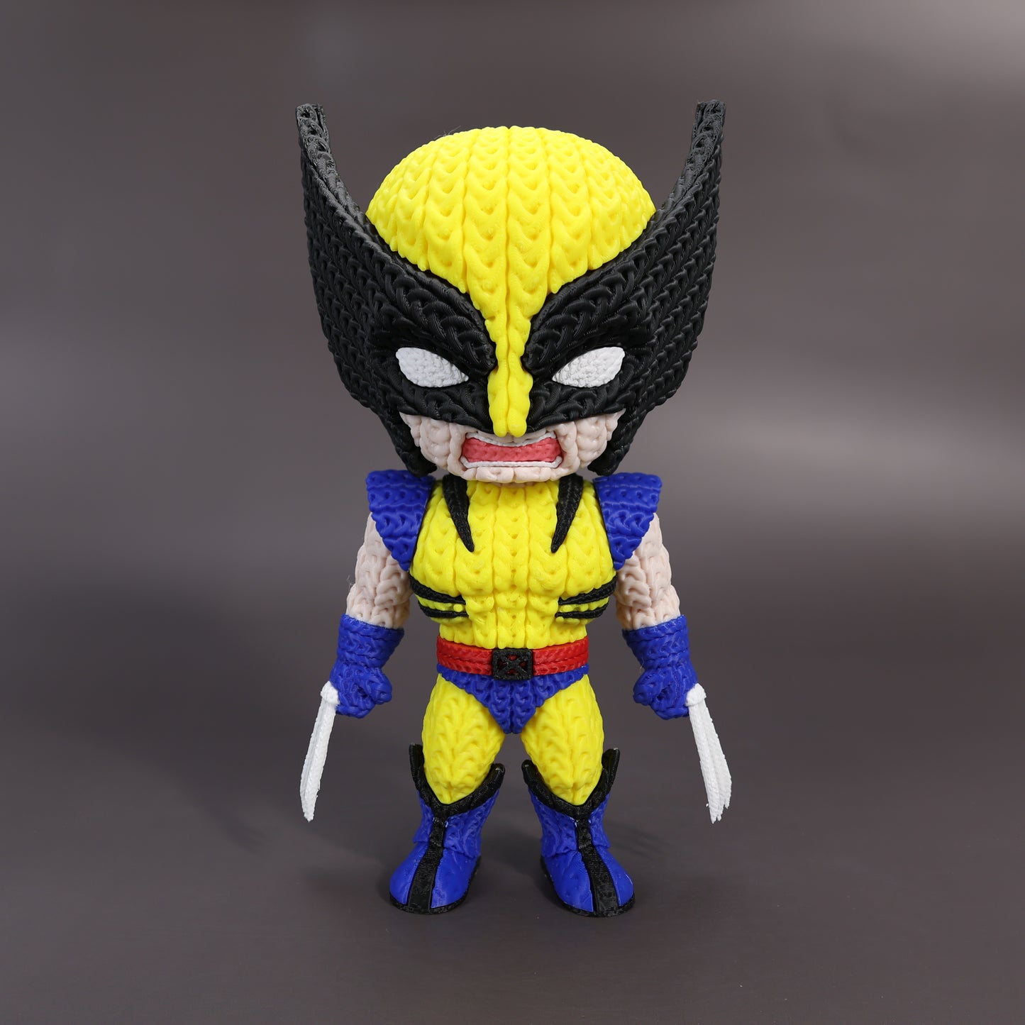 Pupazzo Wolverine effetto knitted – Figure decorativa stampata in 3D