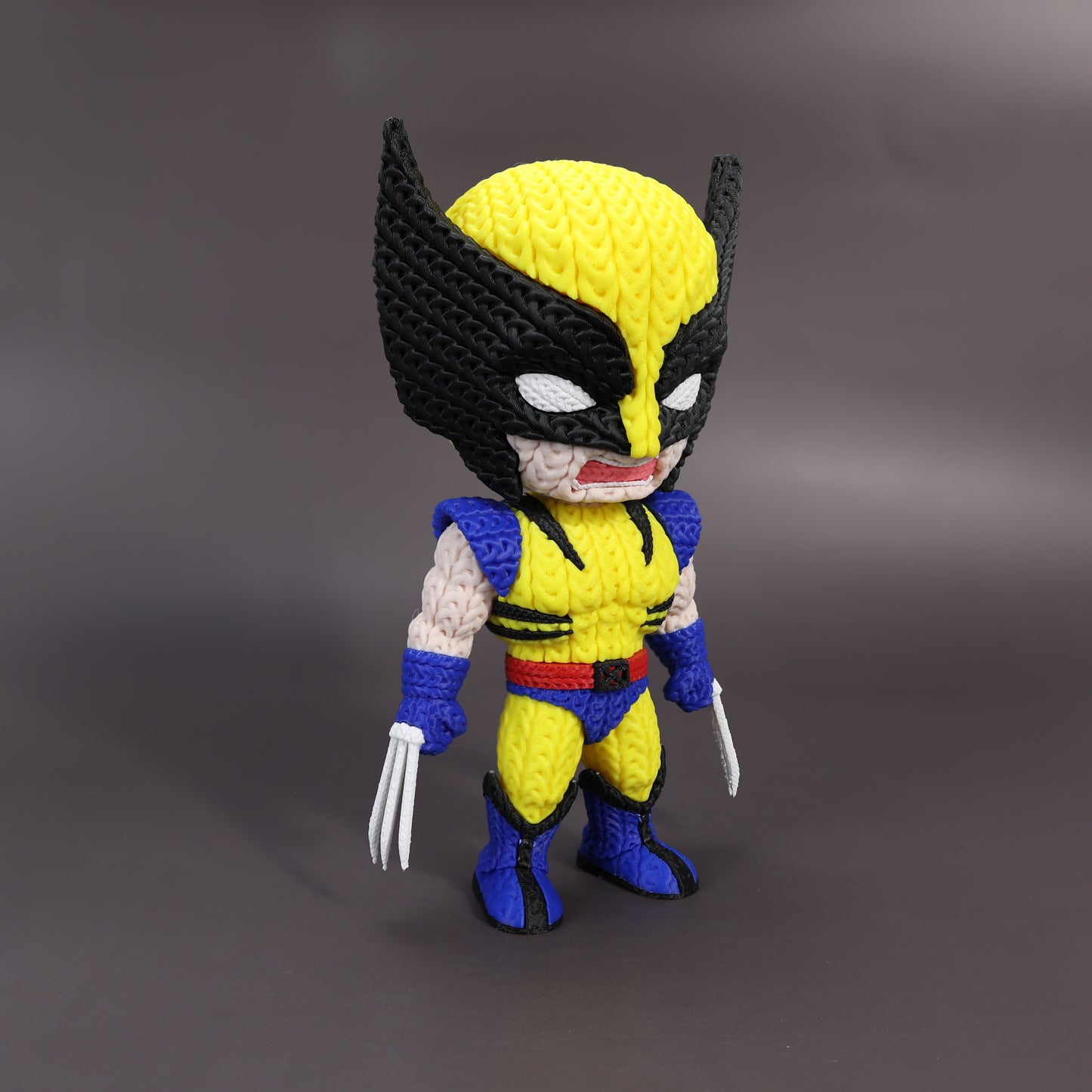 Pupazzo Wolverine effetto knitted – Figure decorativa stampata in 3D