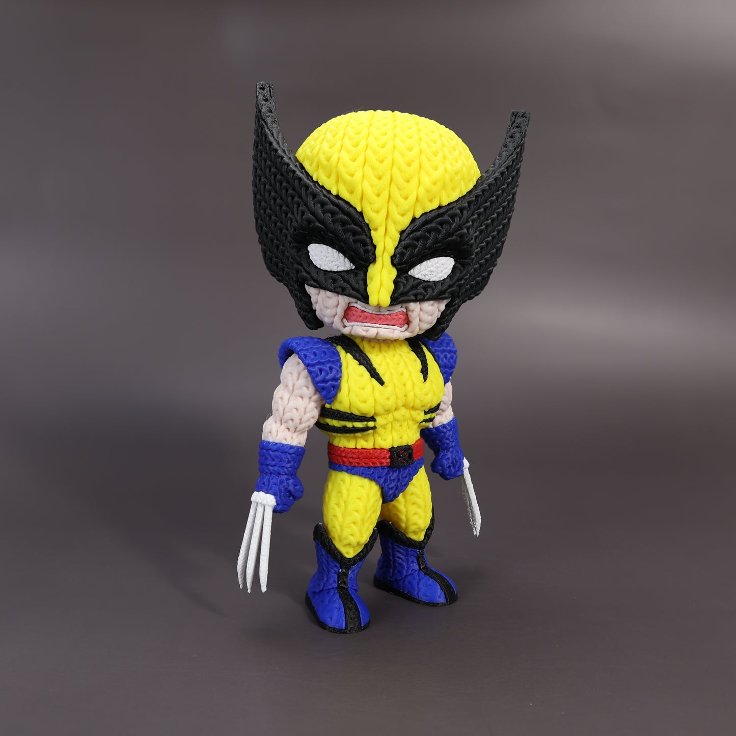 Pupazzo Wolverine effetto knitted – Figure decorativa stampata in 3D