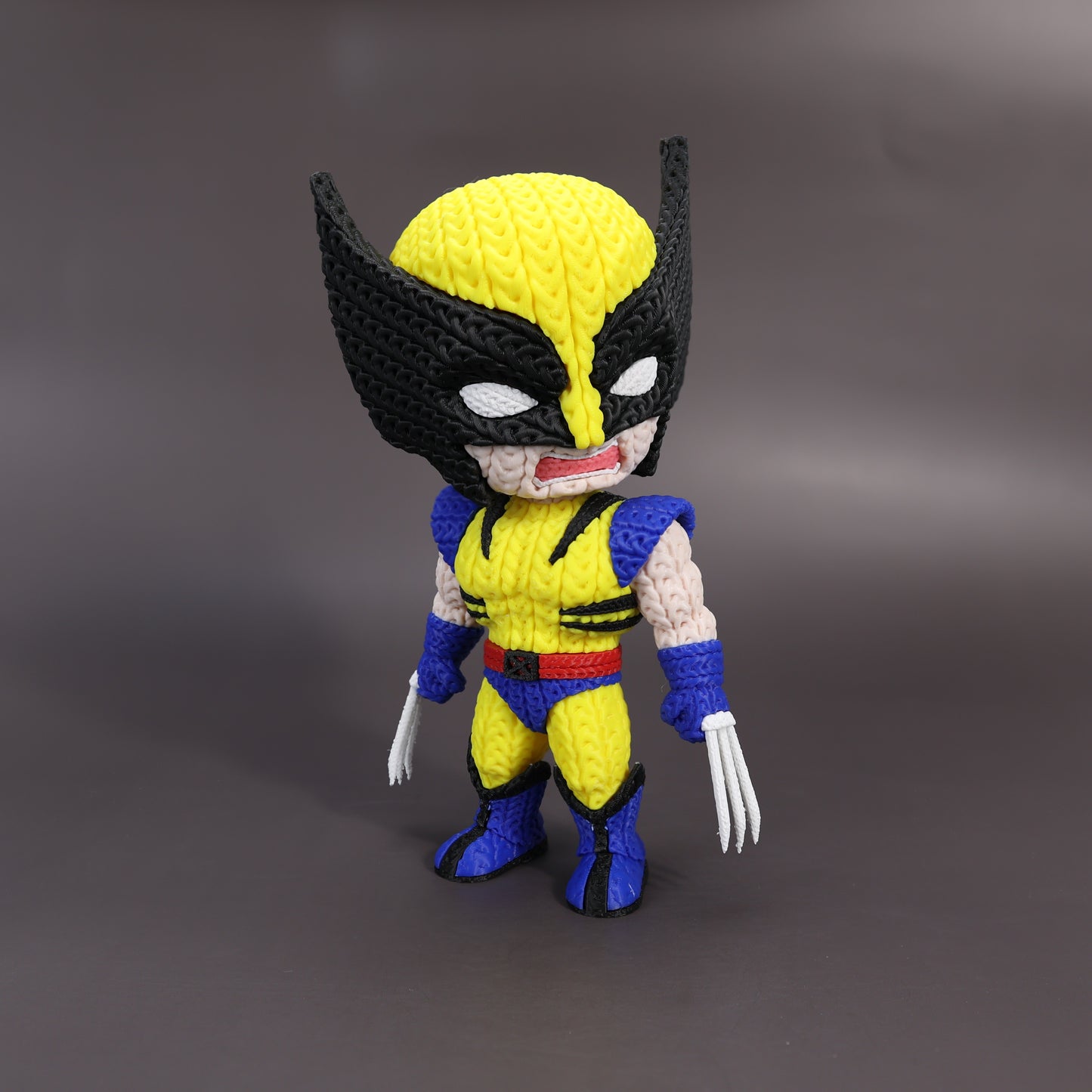 Pupazzo Wolverine effetto knitted – Figure decorativa stampata in 3D