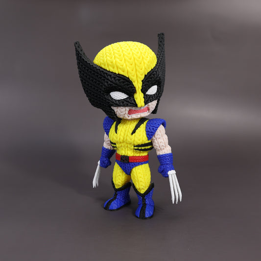 Pupazzo Wolverine effetto knitted – Figure decorativa stampata in 3D