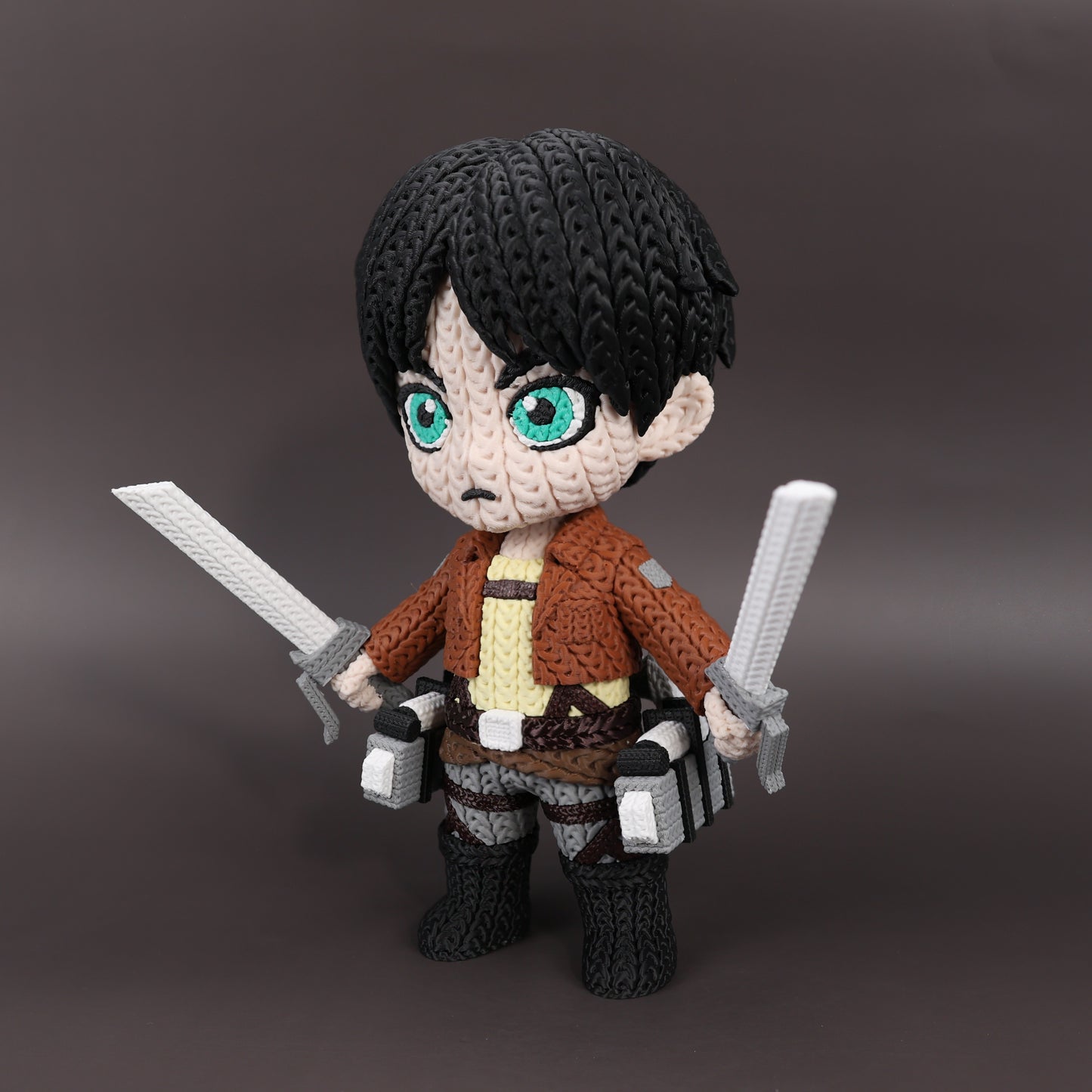Pupazzo Eren Jaeger effetto knitted – Figure decorativa stampata in 3D