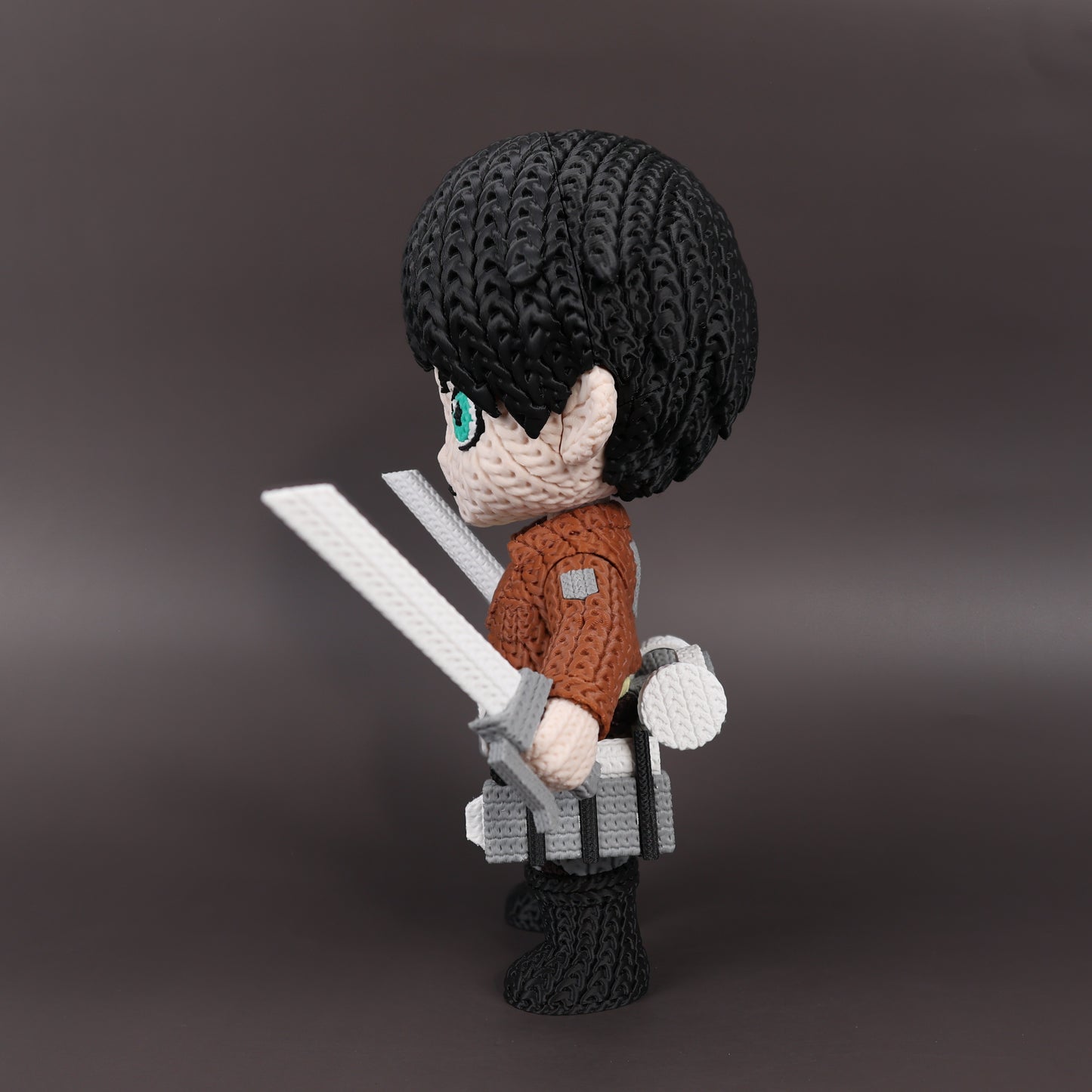 Pupazzo Eren Jaeger effetto knitted – Figure decorativa stampata in 3D