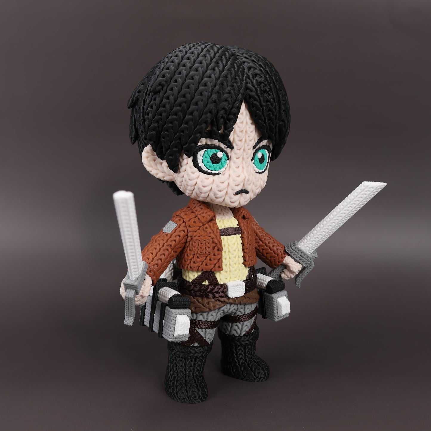 Pupazzo Eren Jaeger effetto knitted – Figure decorativa stampata in 3D