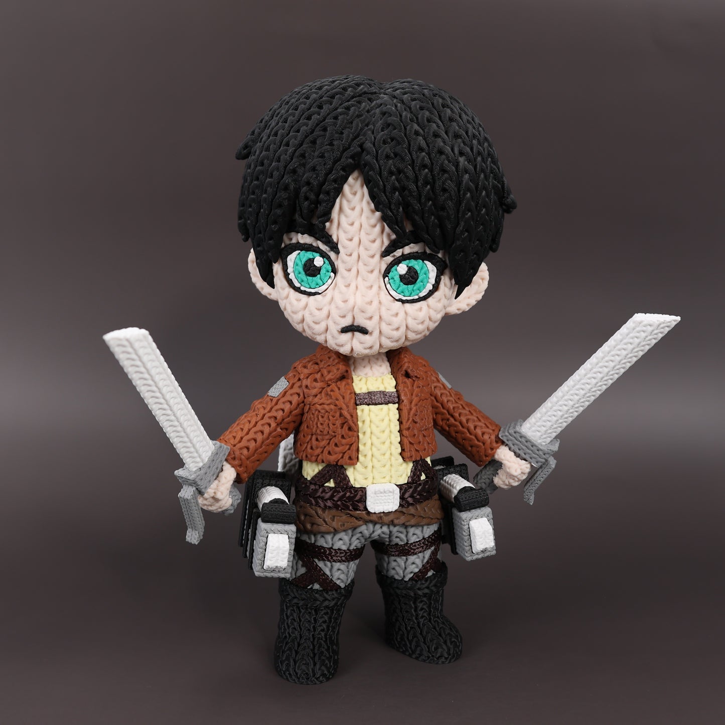 Pupazzo Eren Jaeger effetto knitted – Figure decorativa stampata in 3D