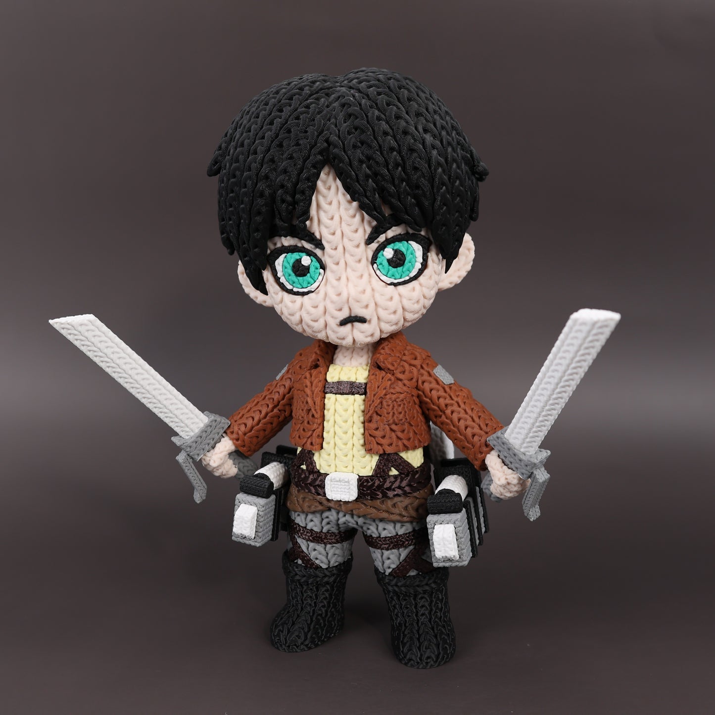 Pupazzo Eren Jaeger effetto knitted – Figure decorativa stampata in 3D