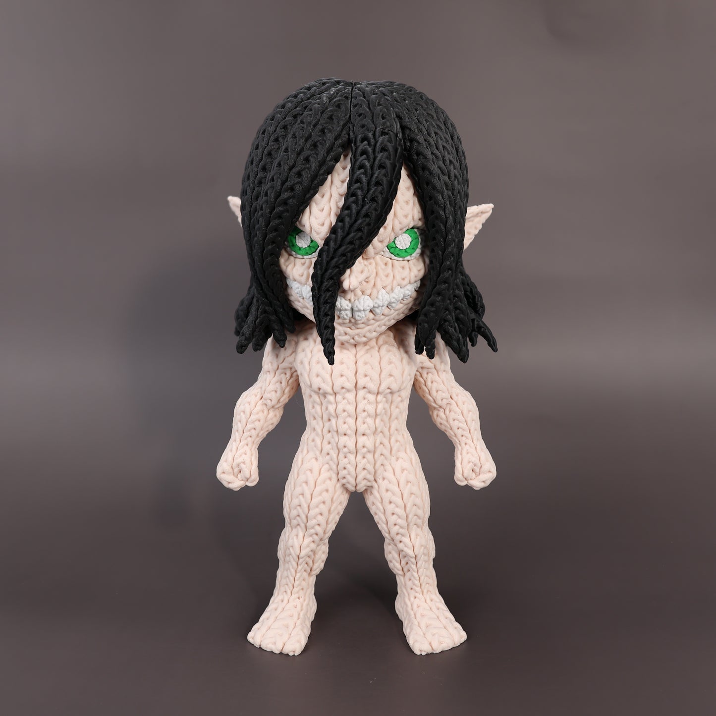 Pupazzo Eren Jaeger Titano effetto knitted – Figure decorativa stampata in 3D