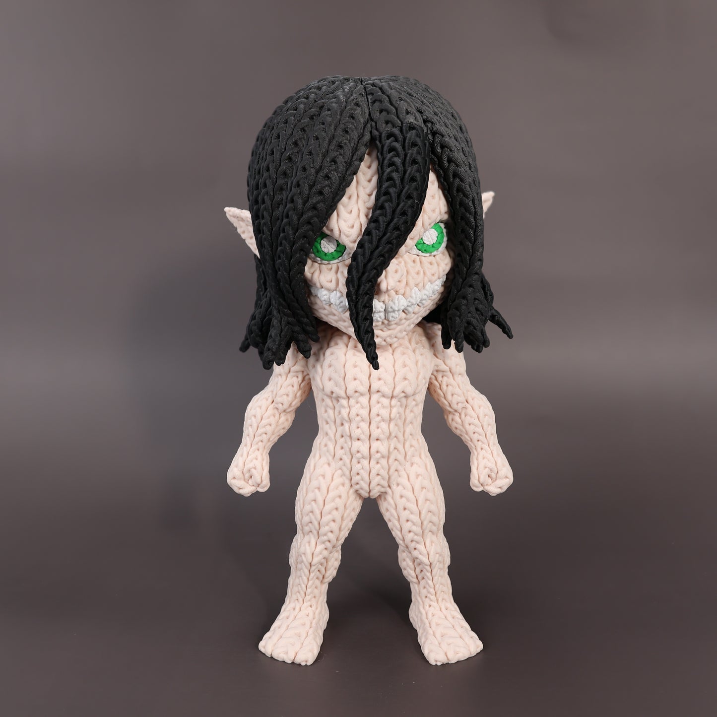 Pupazzo Eren Jaeger Titano effetto knitted – Figure decorativa stampata in 3D