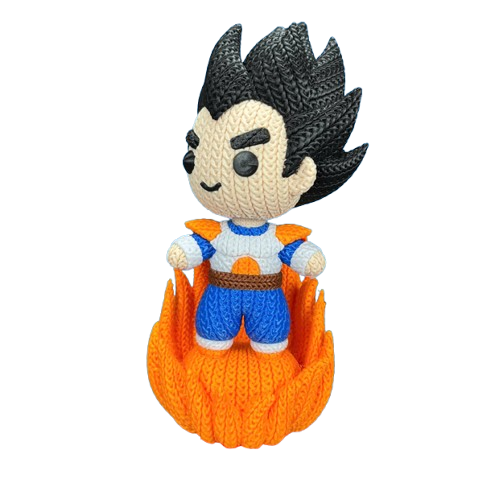 Pupazzo Vegeta effetto knitted – Figure decorativa stampata in 3D