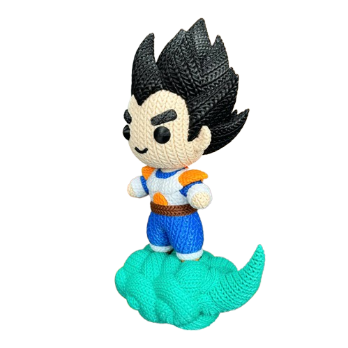 Pupazzo Vegeta effetto knitted – Figure decorativa stampata in 3D