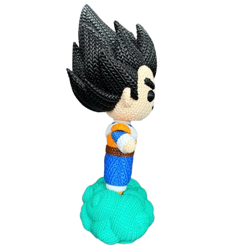 Pupazzo Vegeta effetto knitted – Figure decorativa stampata in 3D