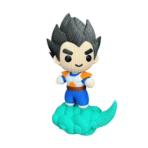 Pupazzo Vegeta effetto knitted – Figure decorativa stampata in 3D