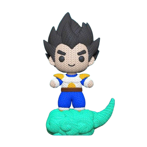 Pupazzo Vegeta effetto knitted – Figure decorativa stampata in 3D
