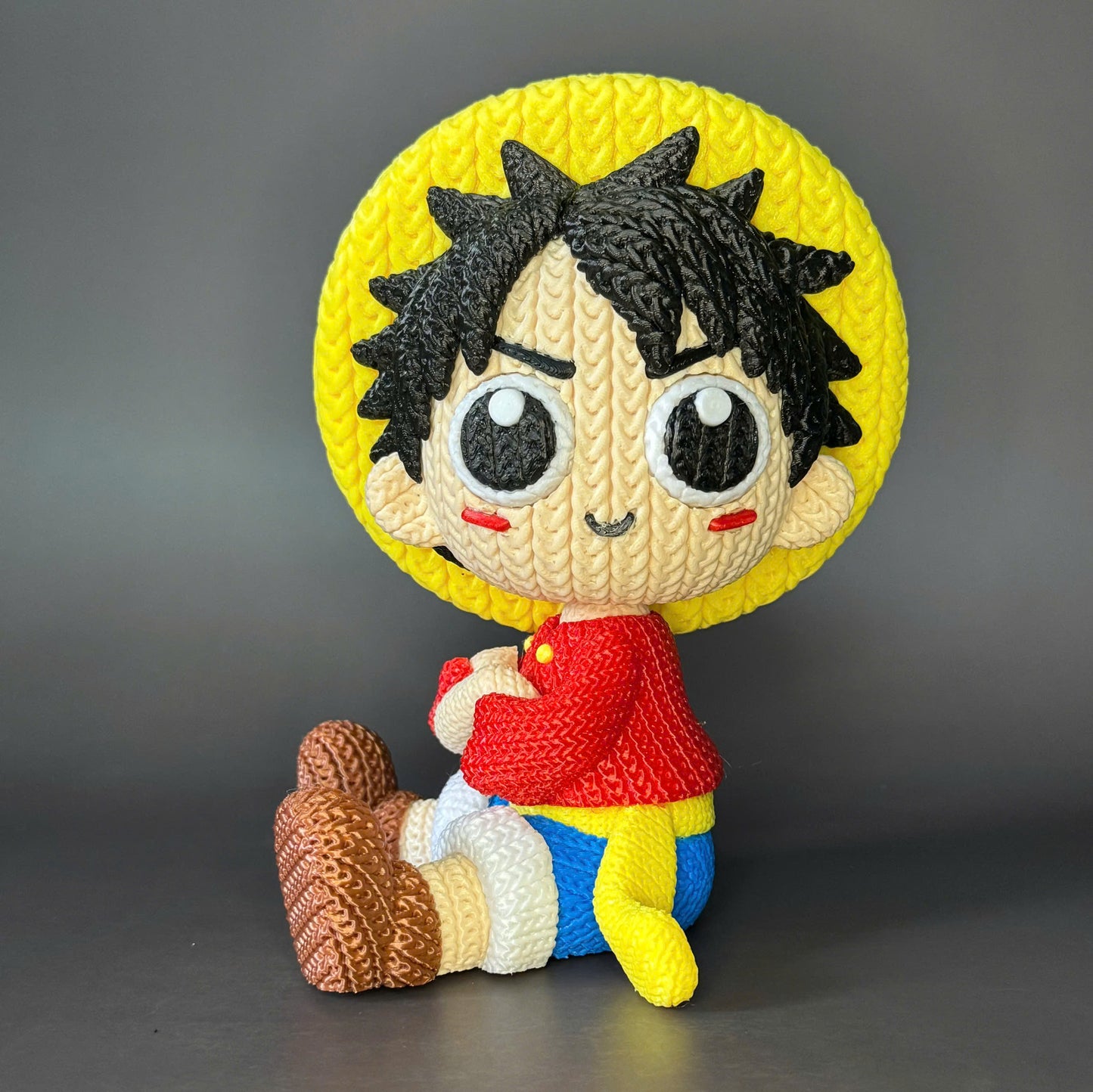 Pupazzo Luffy effetto knitted – Figure decorativa stampata in 3D