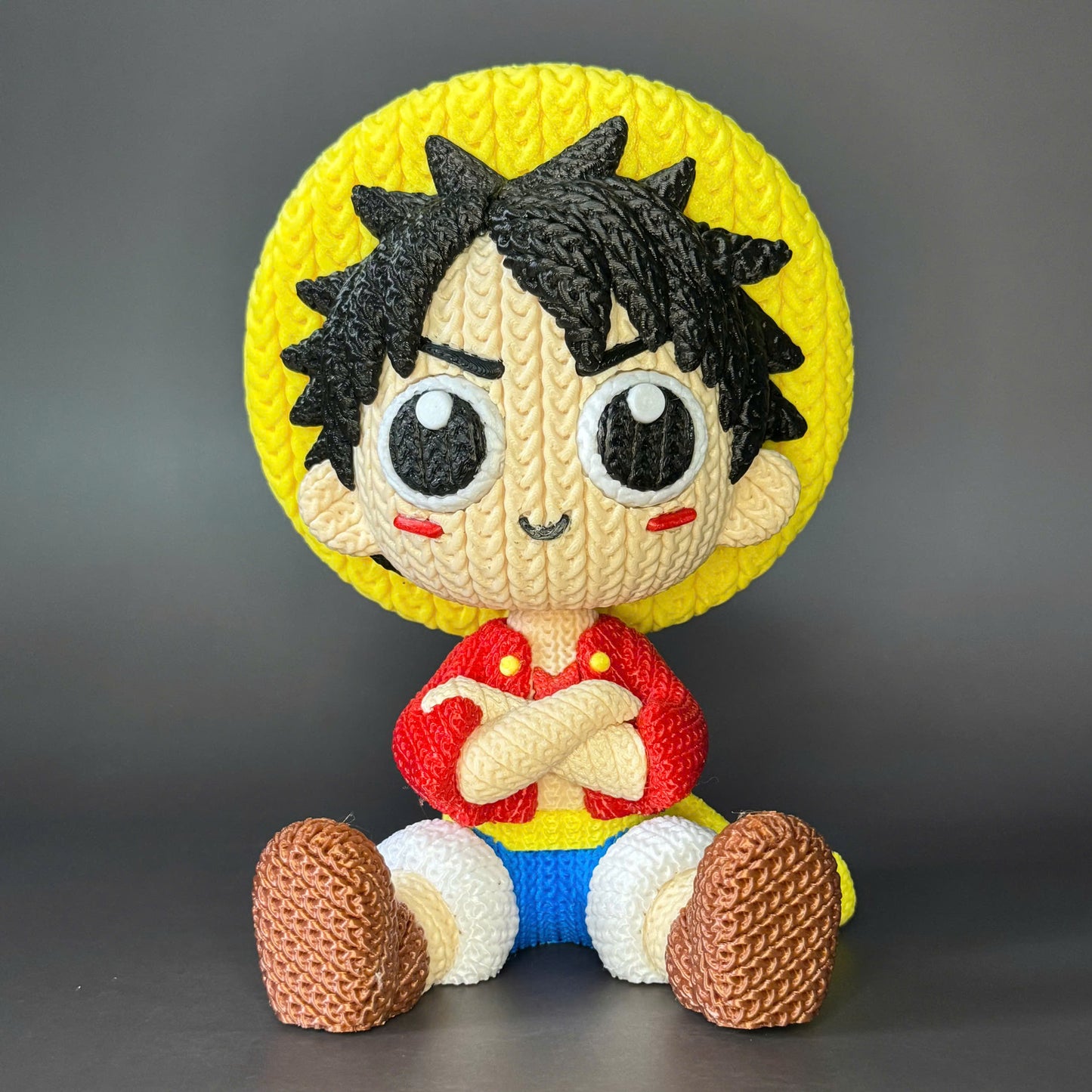 Pupazzo Luffy effetto knitted – Figure decorativa stampata in 3D