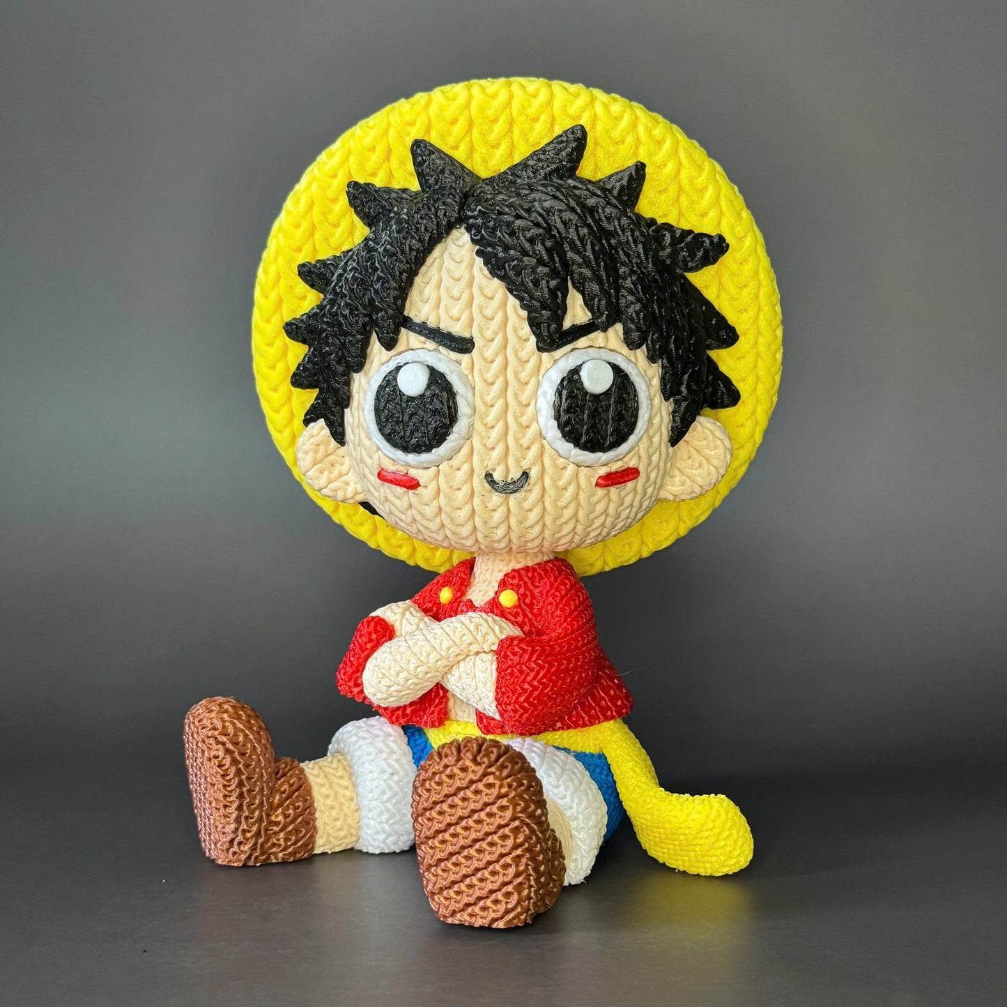 Pupazzo Luffy effetto knitted – Figure decorativa stampata in 3D