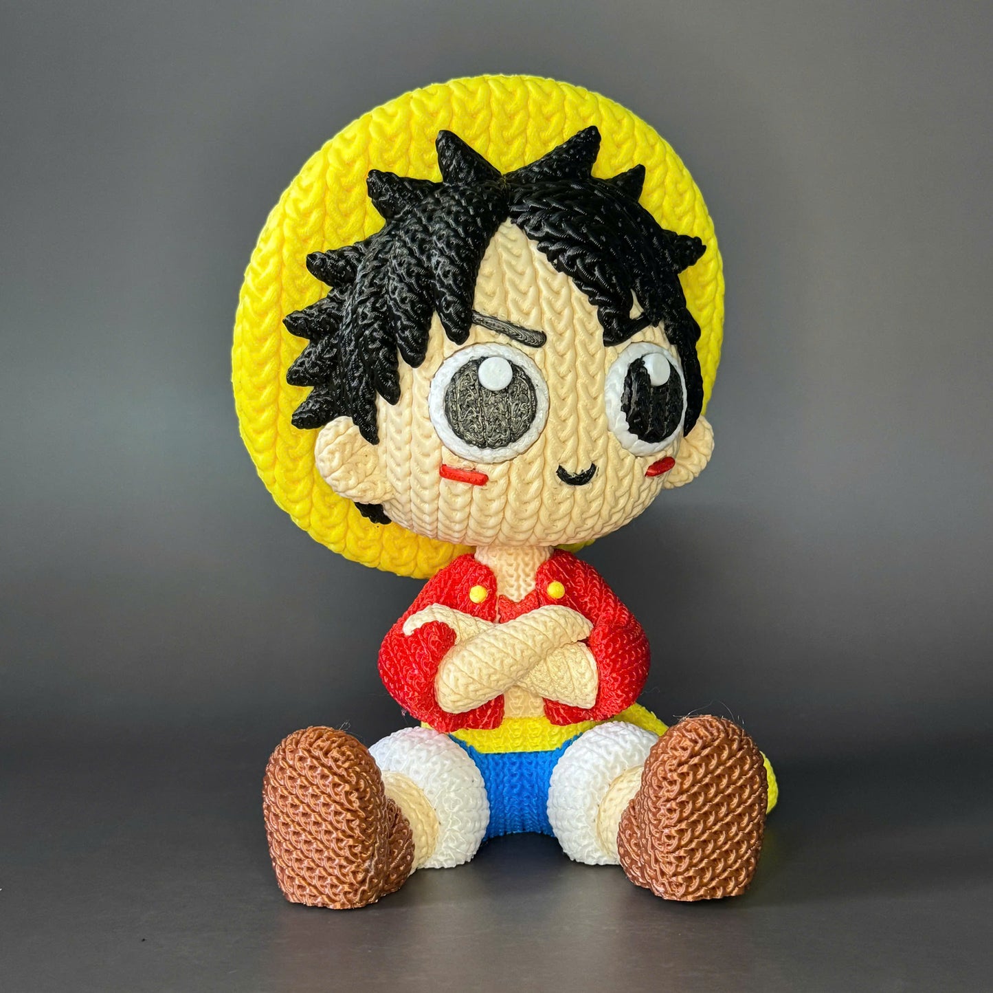 Pupazzo Luffy effetto knitted – Figure decorativa stampata in 3D