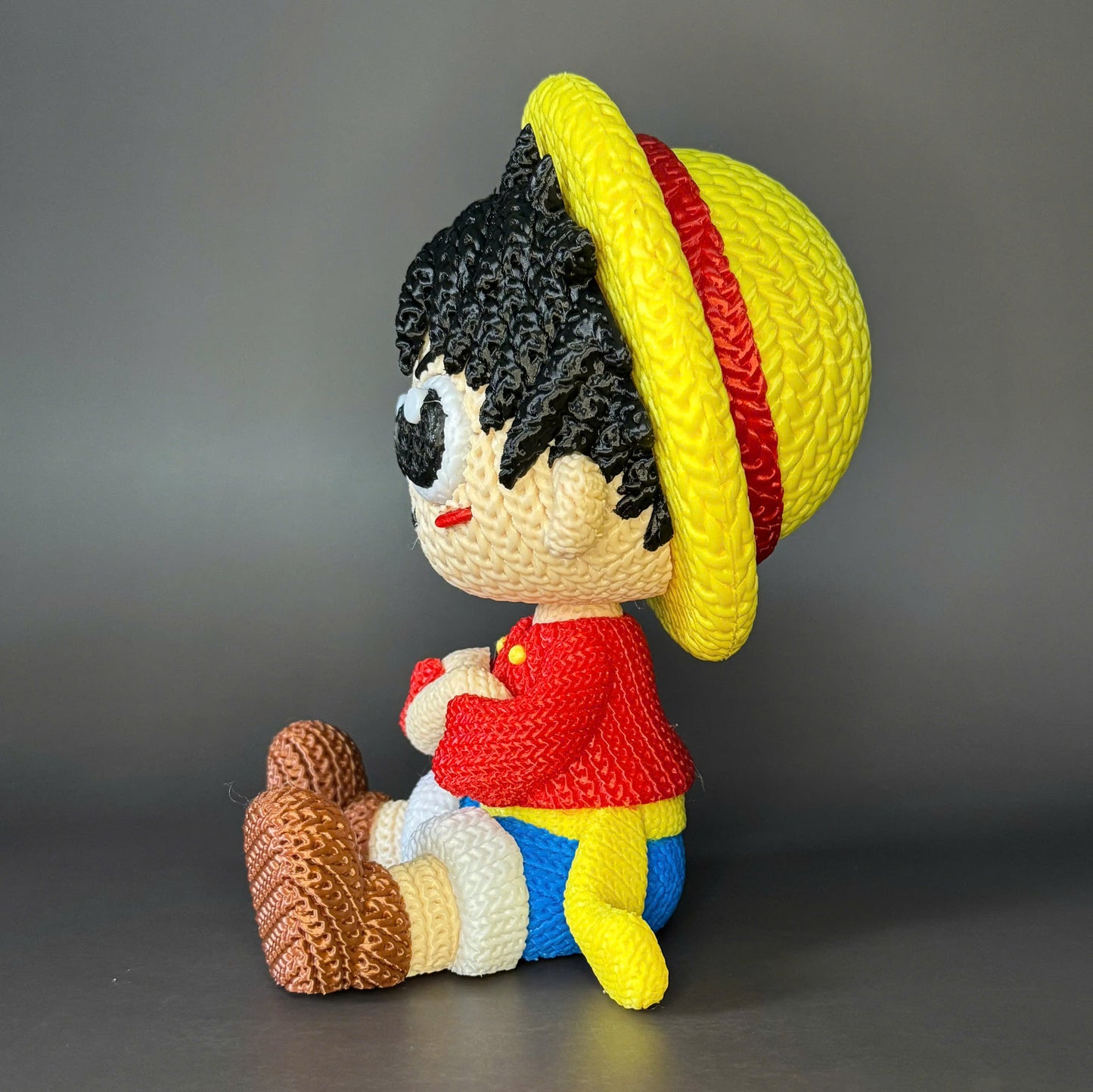 Pupazzo Luffy effetto knitted – Figure decorativa stampata in 3D