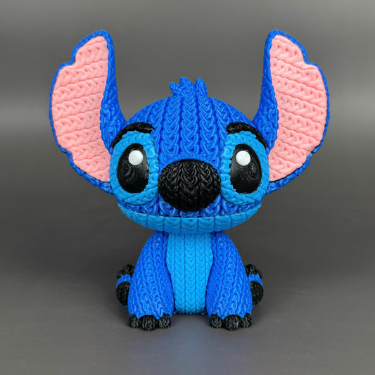Pupazzo Stitch effetto knitted – Figure decorativa stampata in 3D