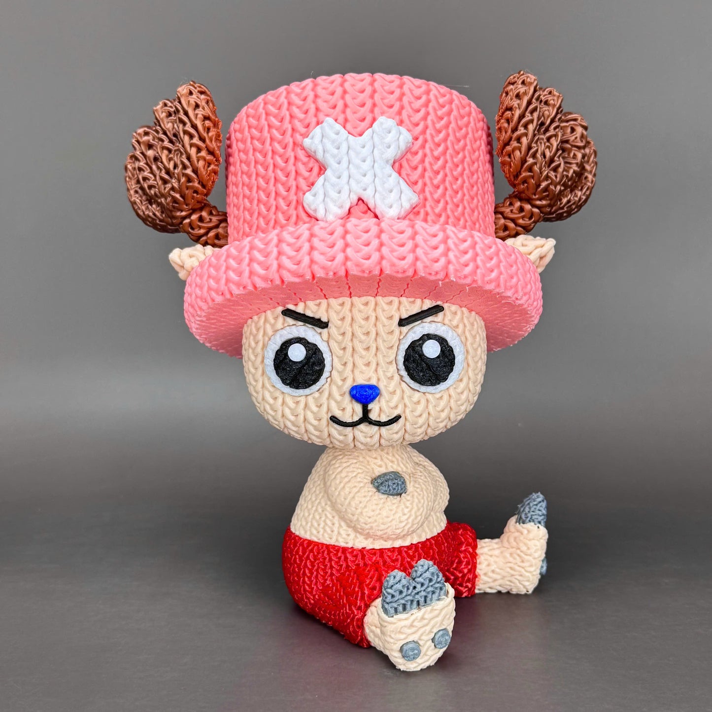 Pupazzo Chopper effetto knitted – Figure decorativa stampata in 3D
