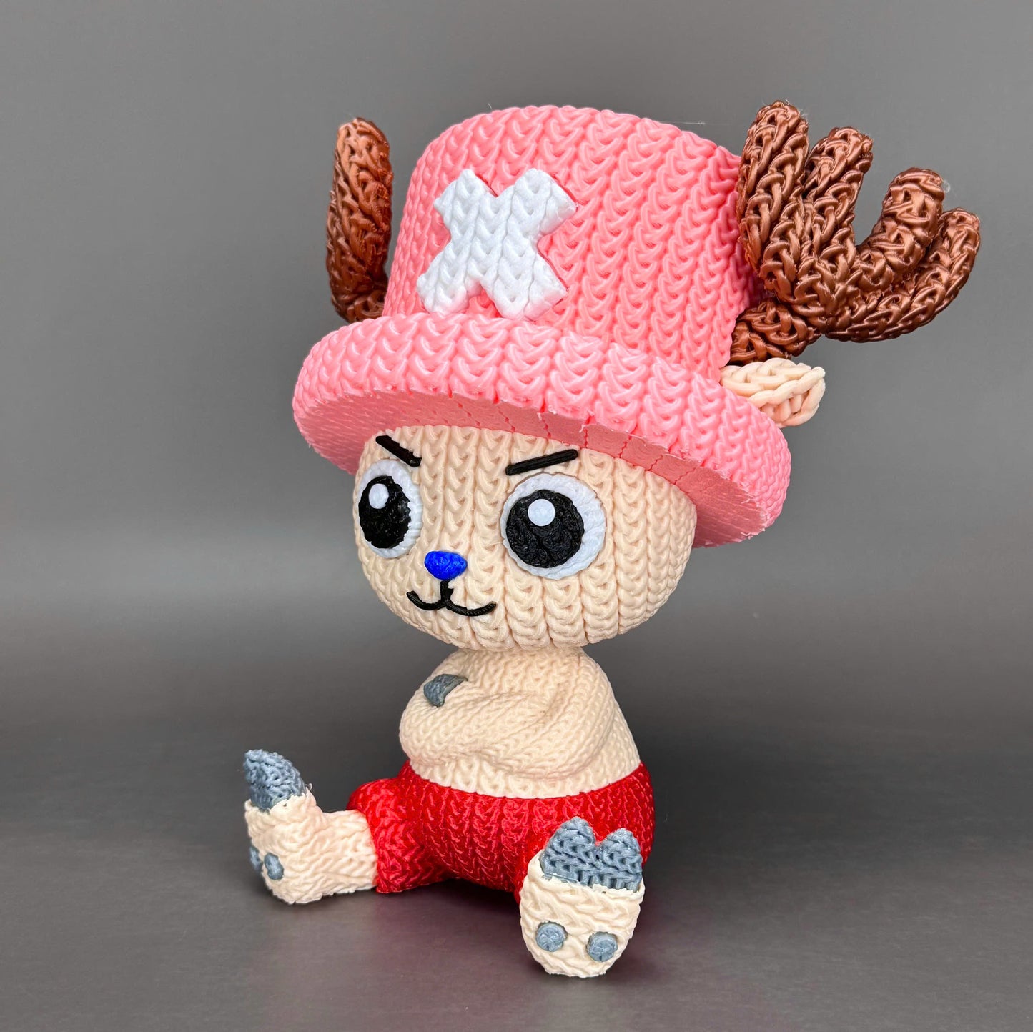 Pupazzo Chopper effetto knitted – Figure decorativa stampata in 3D