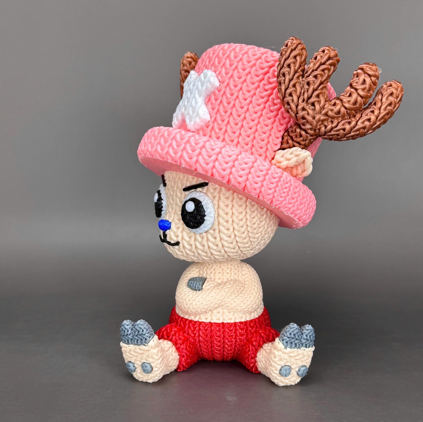 Pupazzo Chopper effetto knitted – Figure decorativa stampata in 3D