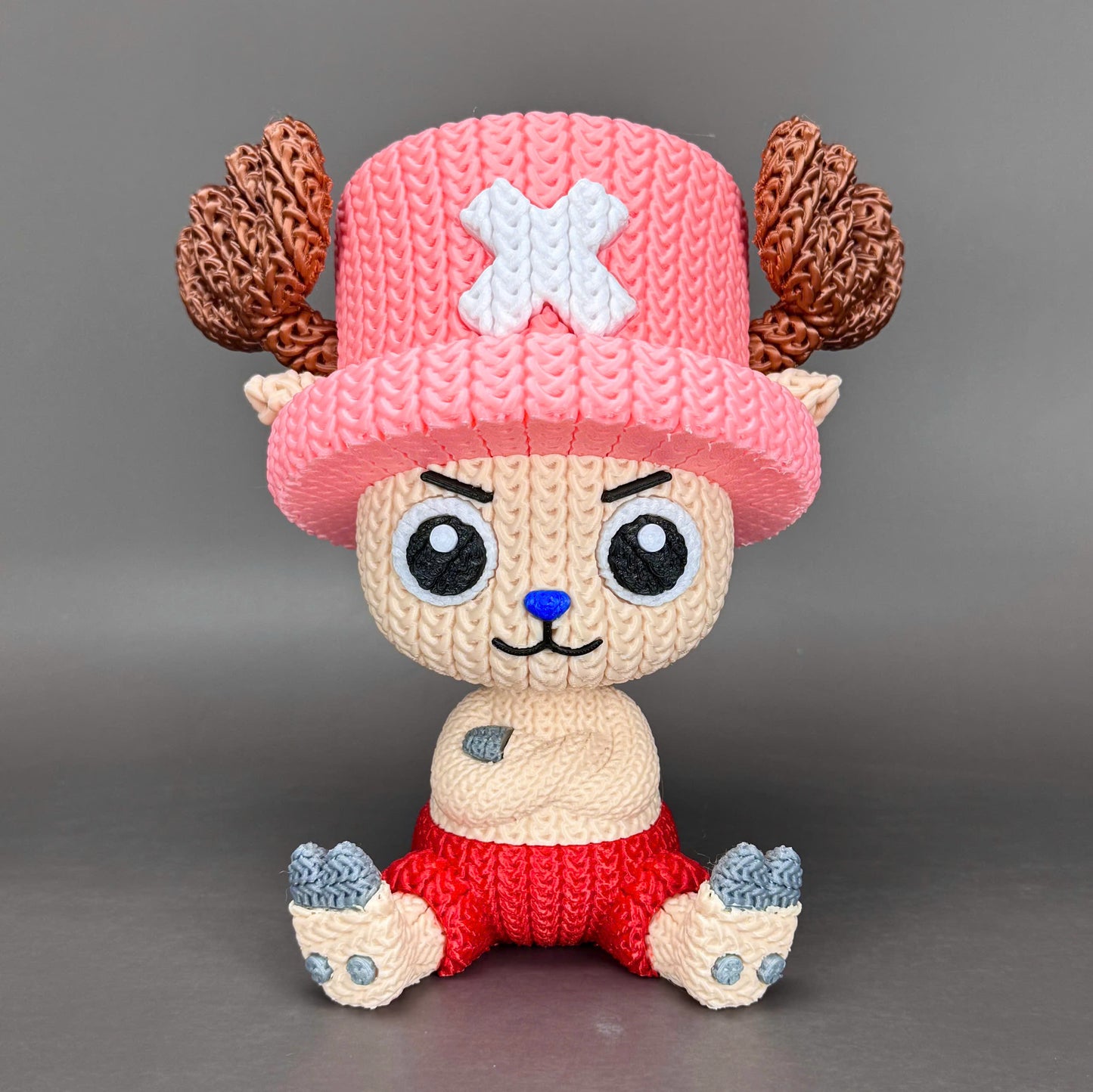 Pupazzo Chopper effetto knitted – Figure decorativa stampata in 3D