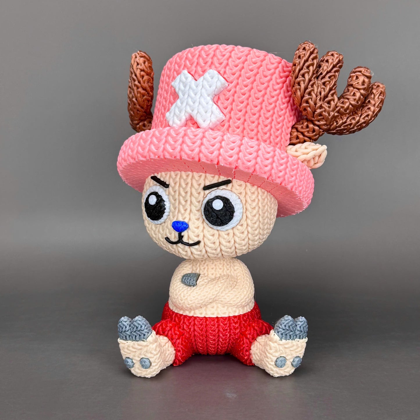 Pupazzo Chopper effetto knitted – Figure decorativa stampata in 3D