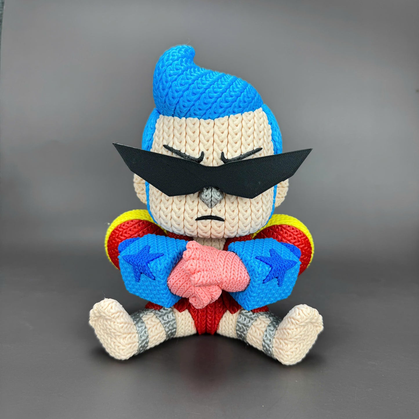 Pupazzo Franky effetto knitted – Figure decorativa stampata in 3D