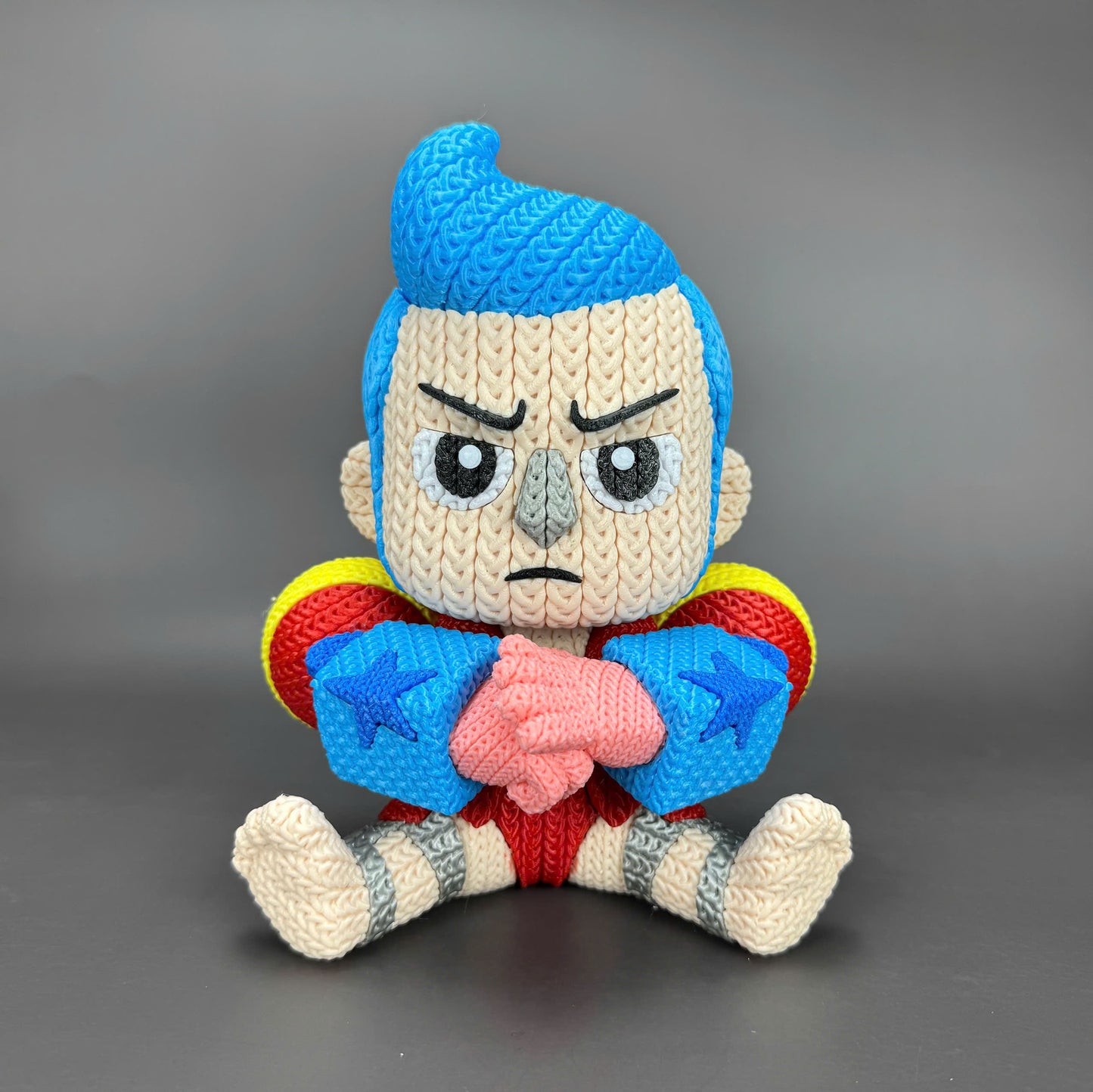 Pupazzo Franky effetto knitted – Figure decorativa stampata in 3D
